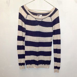Navy & tan stripped sweater
